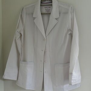 Healing Hands white coat/scrub jacket, NWOT